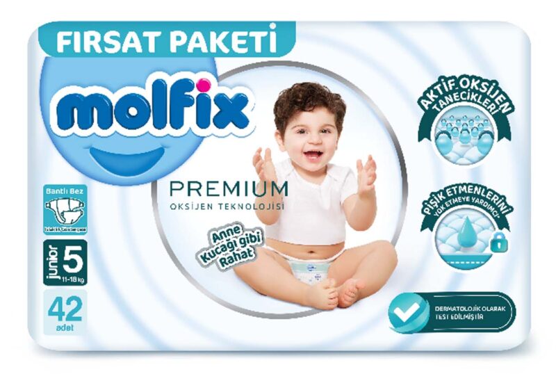 Molfix Premium бебешки пелени 5-ца, 11-18кг/42бр.