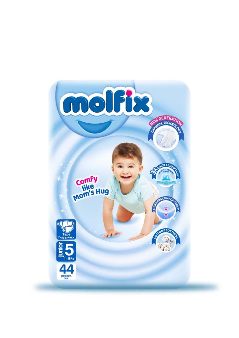 Molfix бебешки пелени 5-ца,11-18кг/48бр.