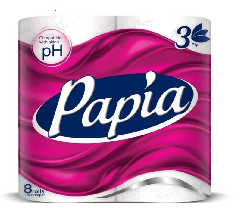 Papia тоалетна хартия 8-ца White